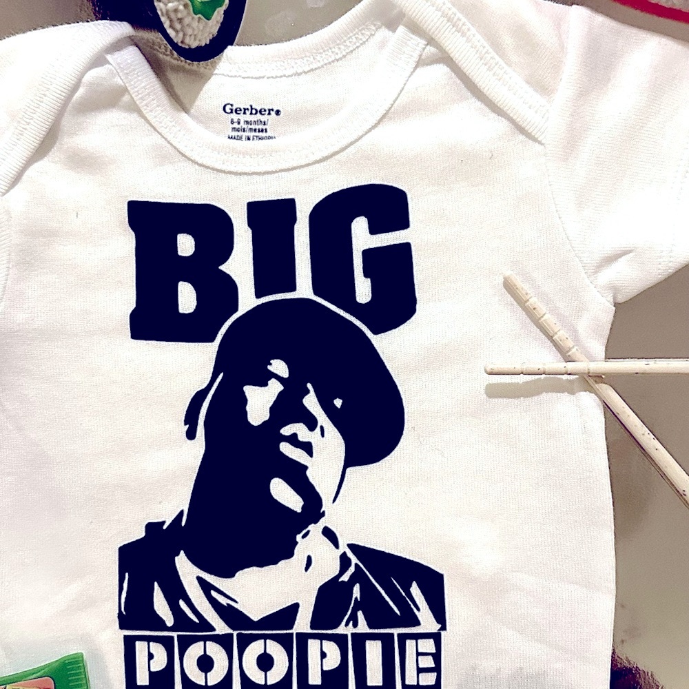 ⚡️BIG POOPIE funny hip-hop handmade Gerber baby onesie 6-9M , 12M 24M poop